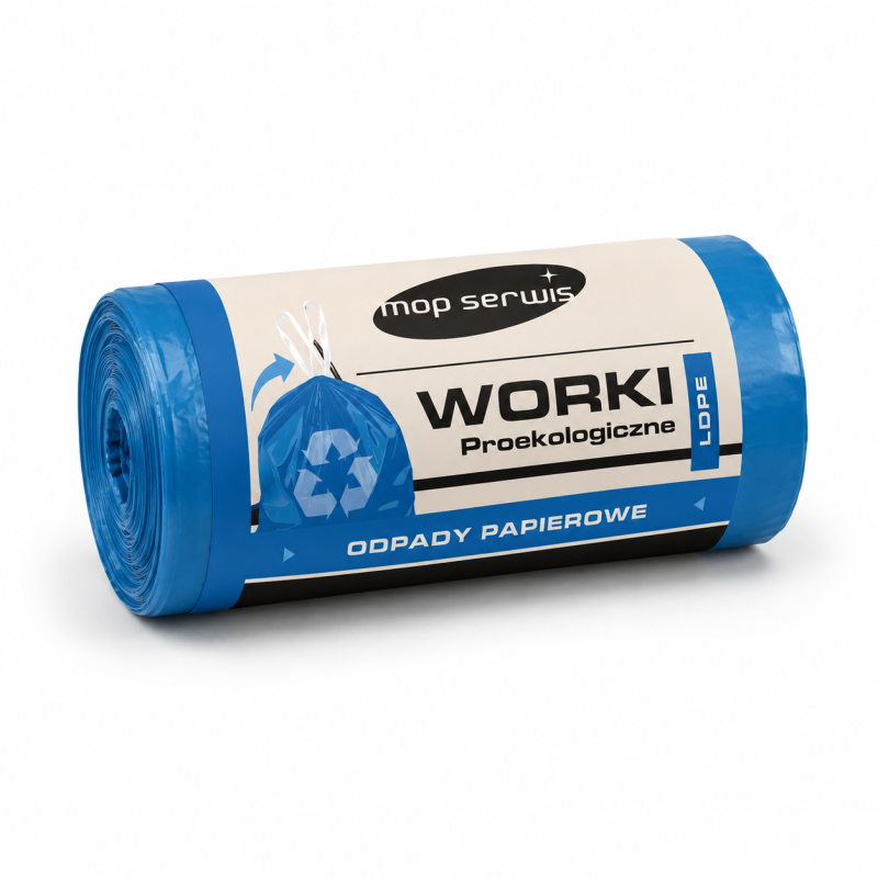Worki na śmieci z taśmą LDPE 60L NIEBIESKIE
